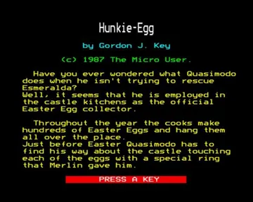 Hunkie Egg (1987)(Key, G.J.)[HEGG] screen shot title